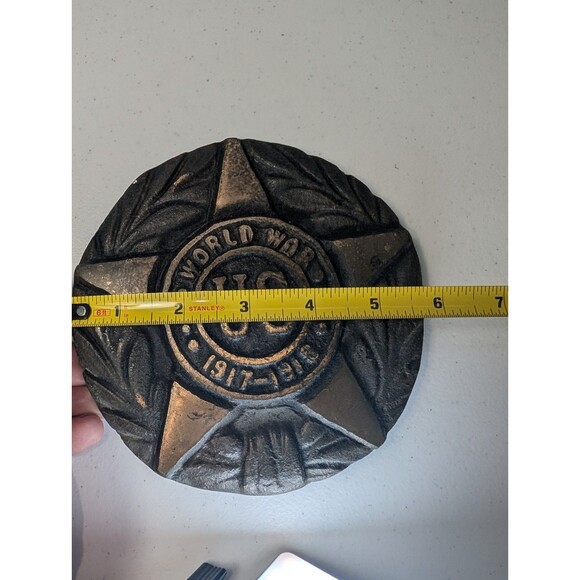 WWI US Veteran Grave Marker 1917–1918 Cast Iron Star Luzerne County Antique - Picture 8 of 16